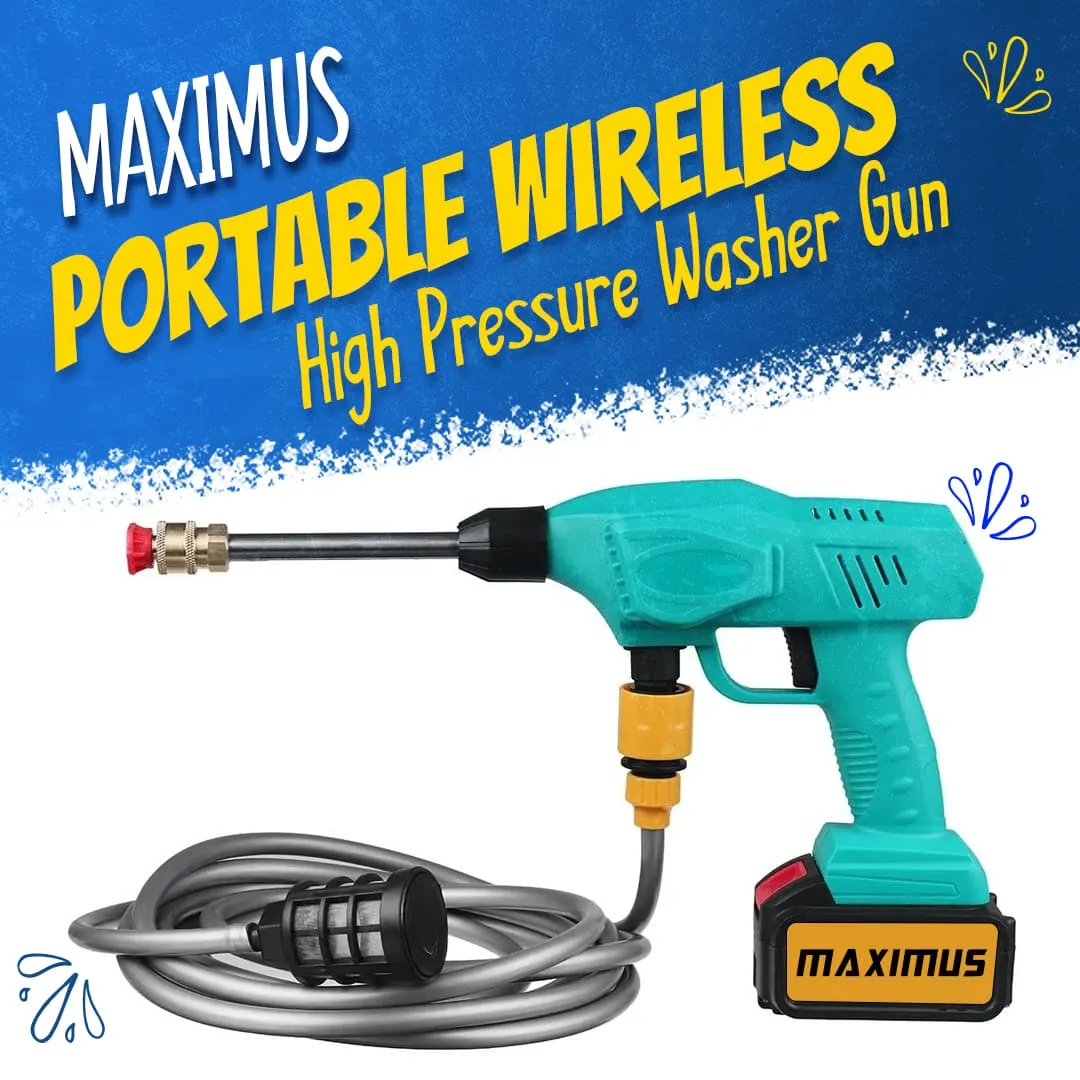 Maximus Portable Wireless High Pressure Washer Gun - Washer Spray Gun Jet