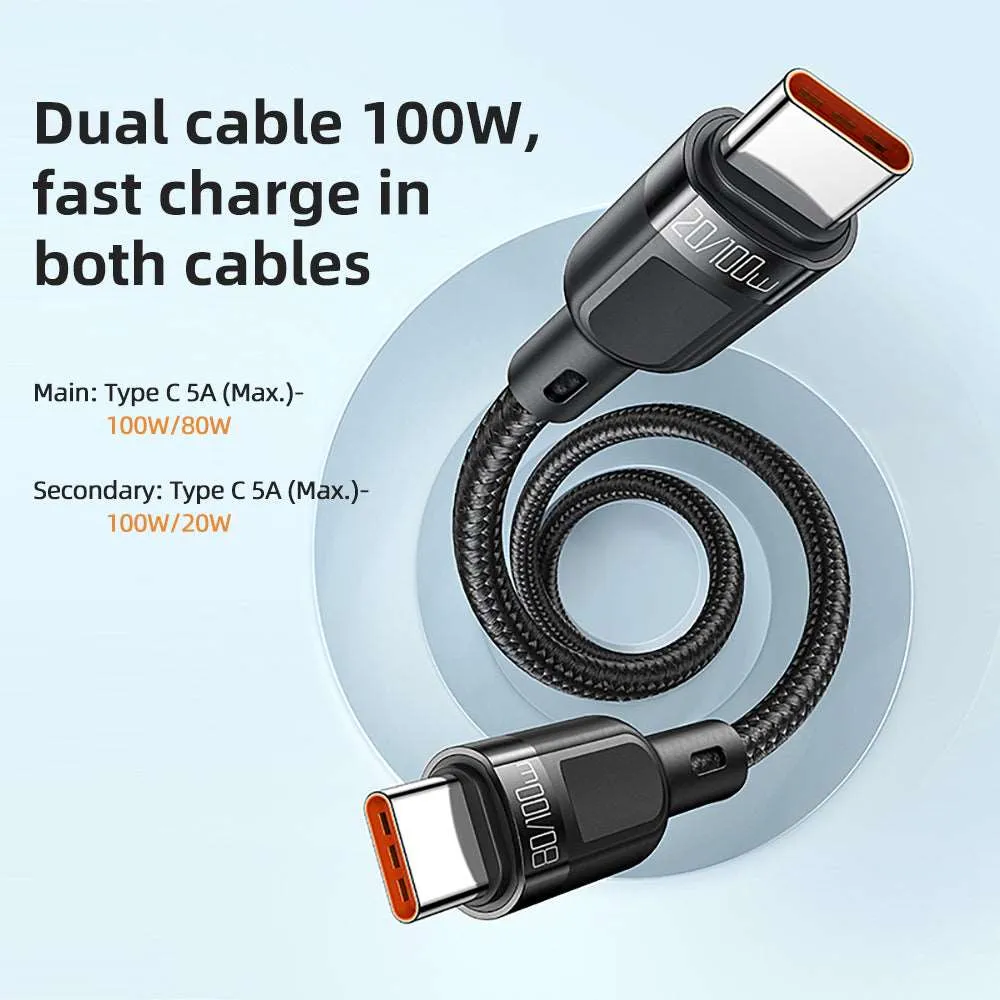 Mcdodo CA-747 | Type-C to Dual Type-C Mobile Cable | 2-in-1 Cable