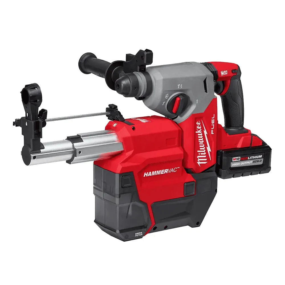 Milwaukee M18 FUEL 1" SDS Plus Rotary Hammer with Dust Extractor Kit