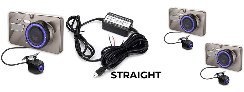 Mini-USB 12V Straight Hard Wire Power Cable for Dash Cams