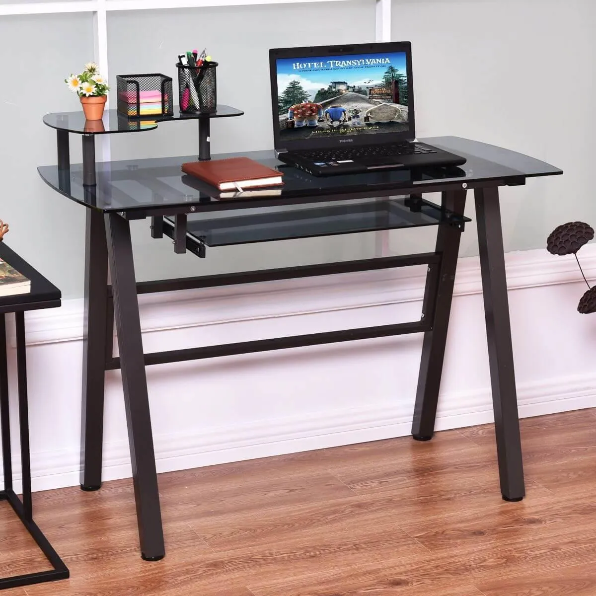 Modern Home/Office Workstation Metal Frame with Printer Shelf Table