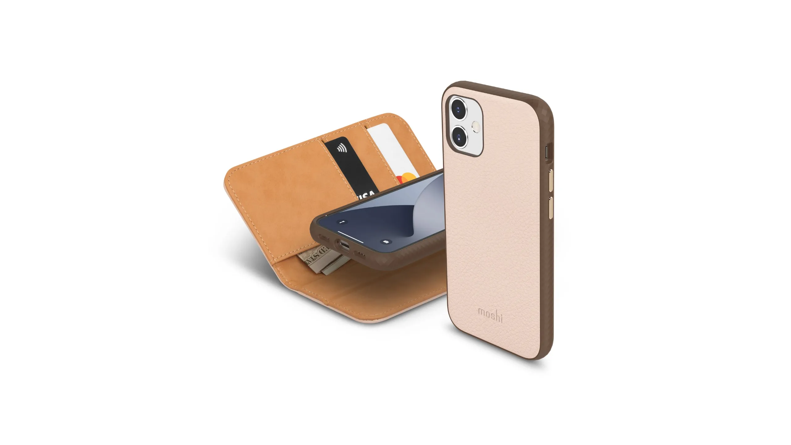 Moshi Overture Vegan Leather Wallet Case for iPhone 12