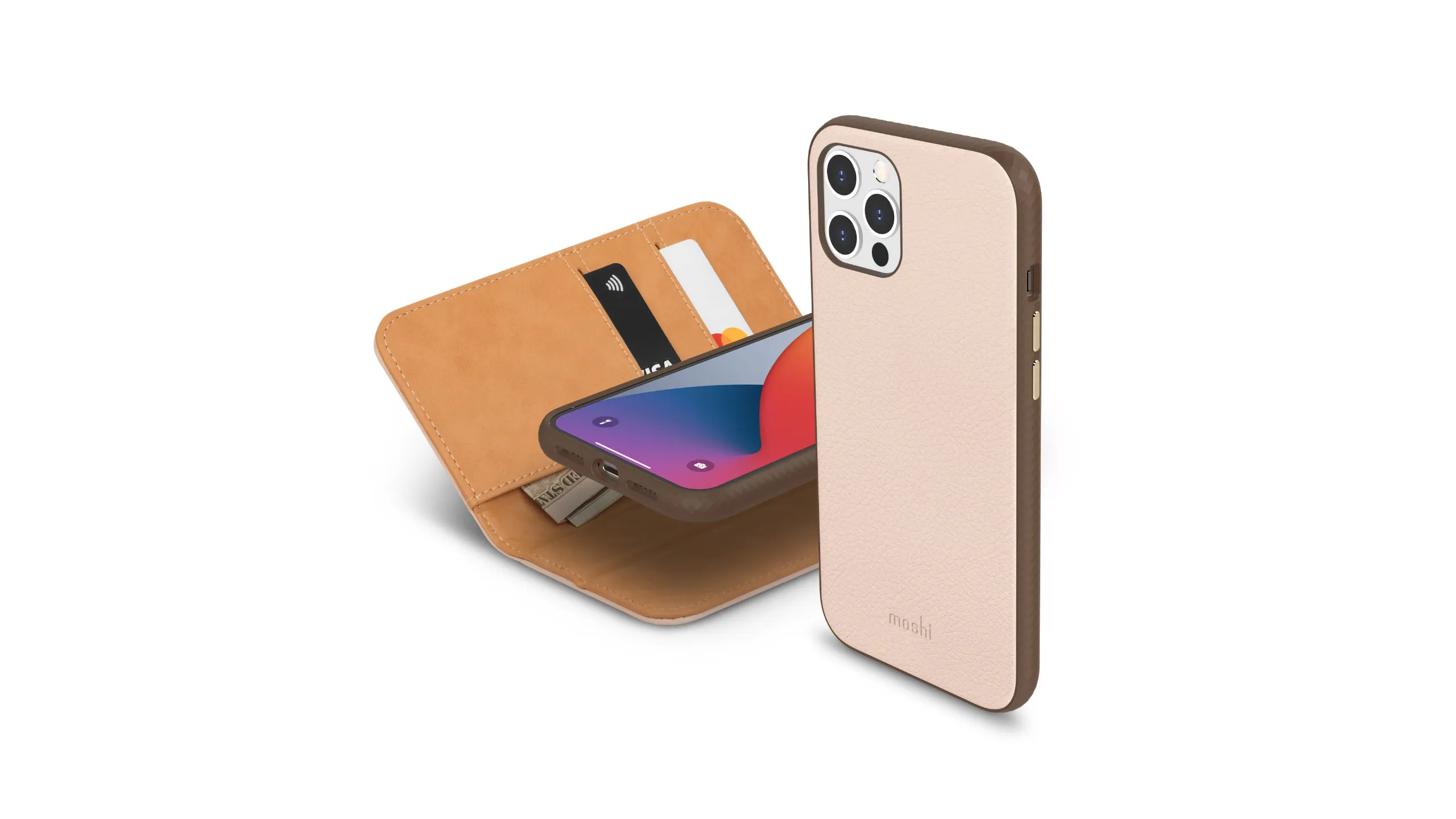 Moshi Overture Vegan Leather Wallet Case for iPhone 12