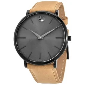 Movado Men's 0607378 Ultra Slim Taupe Leather Watch