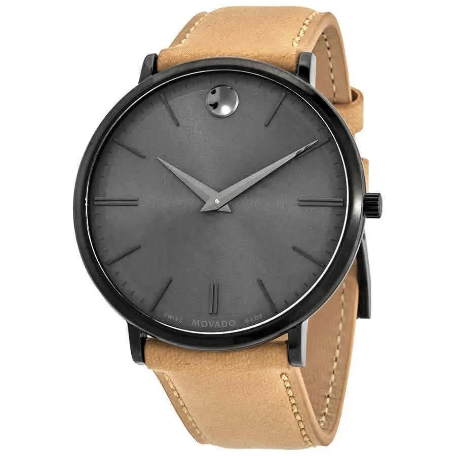 Movado Men's 0607378 Ultra Slim Taupe Leather Watch