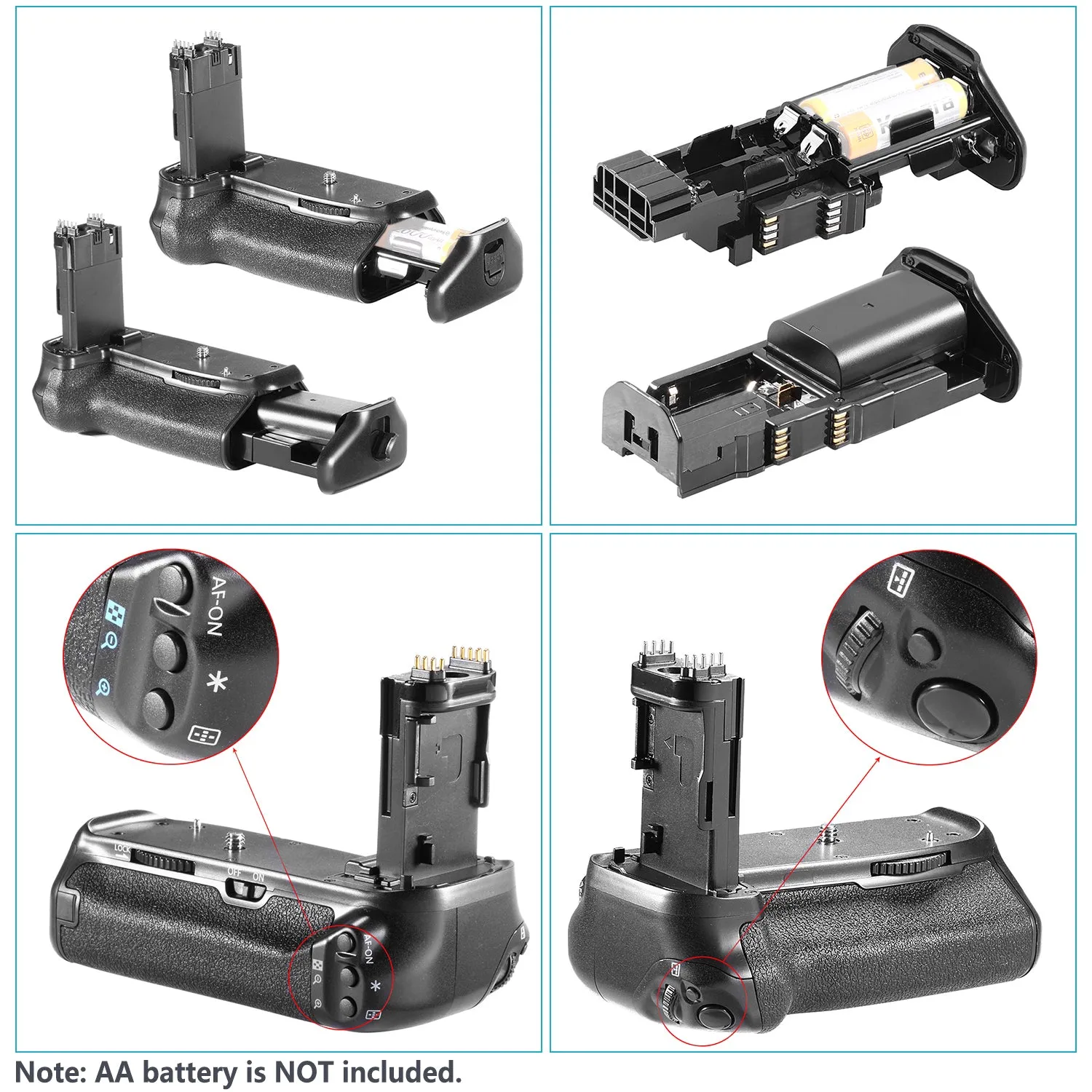 NEEWER Battery Grip Holder for Canon BG-E14