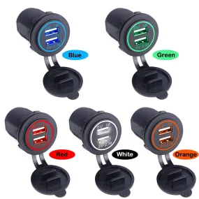 New DC 12-32V Waterproof Universal Car Charger USB Vehicle Dual USB Charger 2 Port Power Socket 5V 2.1A/1A High Quality