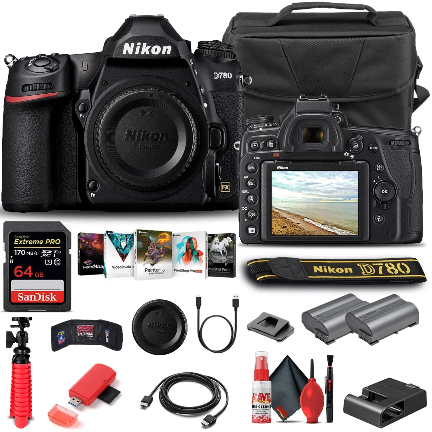 Nikon D780 DSLR Camera Body Only 1618  - Basic Bundle