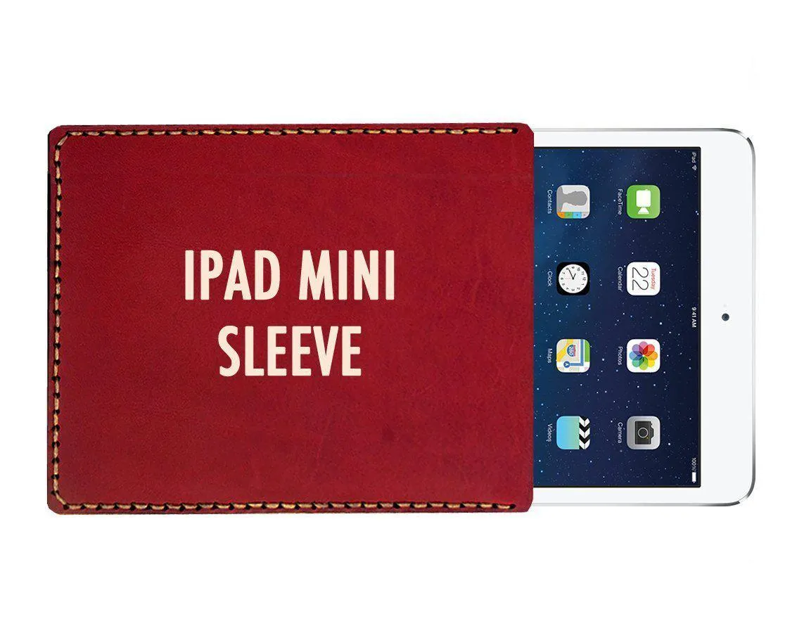 Personalized iPad Mini , Mini 2, Mini 3, Mini 4 Leather Sleeve