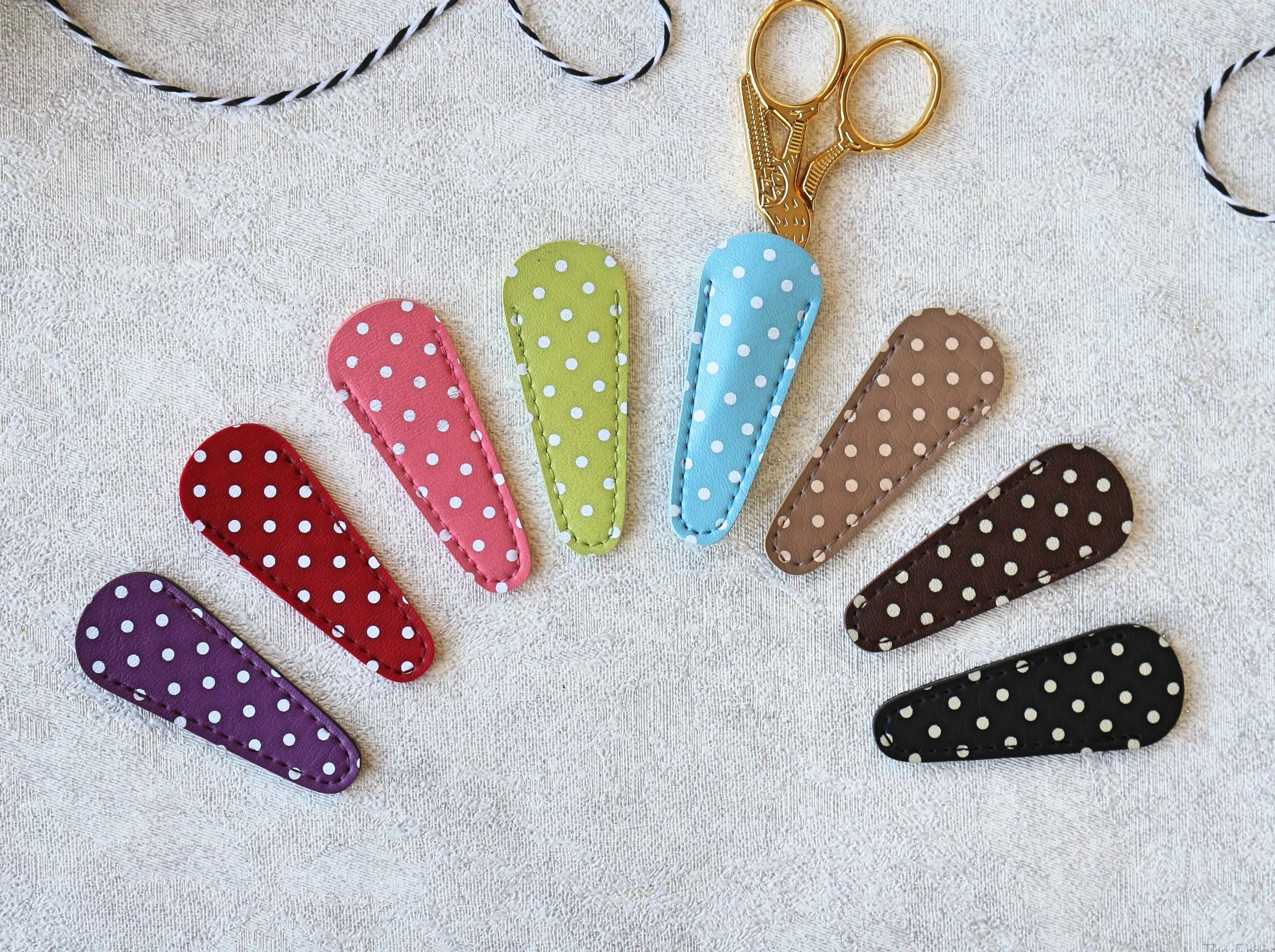 Polka Dot Embroidery Scissor Case