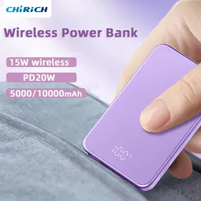 Portable 10000mAh Power Bank Wireless Magnetic Fast Charging