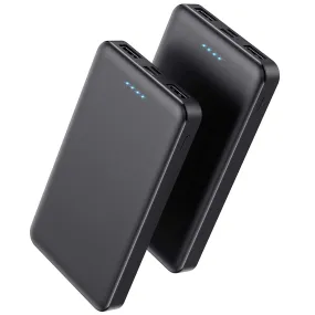 Portable Charger Power Bank 10000mAh【2 Pack】Ultra Slim Portable Phone Charger with USB C Input & 2 Output Backup Charging External Battery Pack Compatible with iPhone 15/14/13/12/11,Android Phone etc