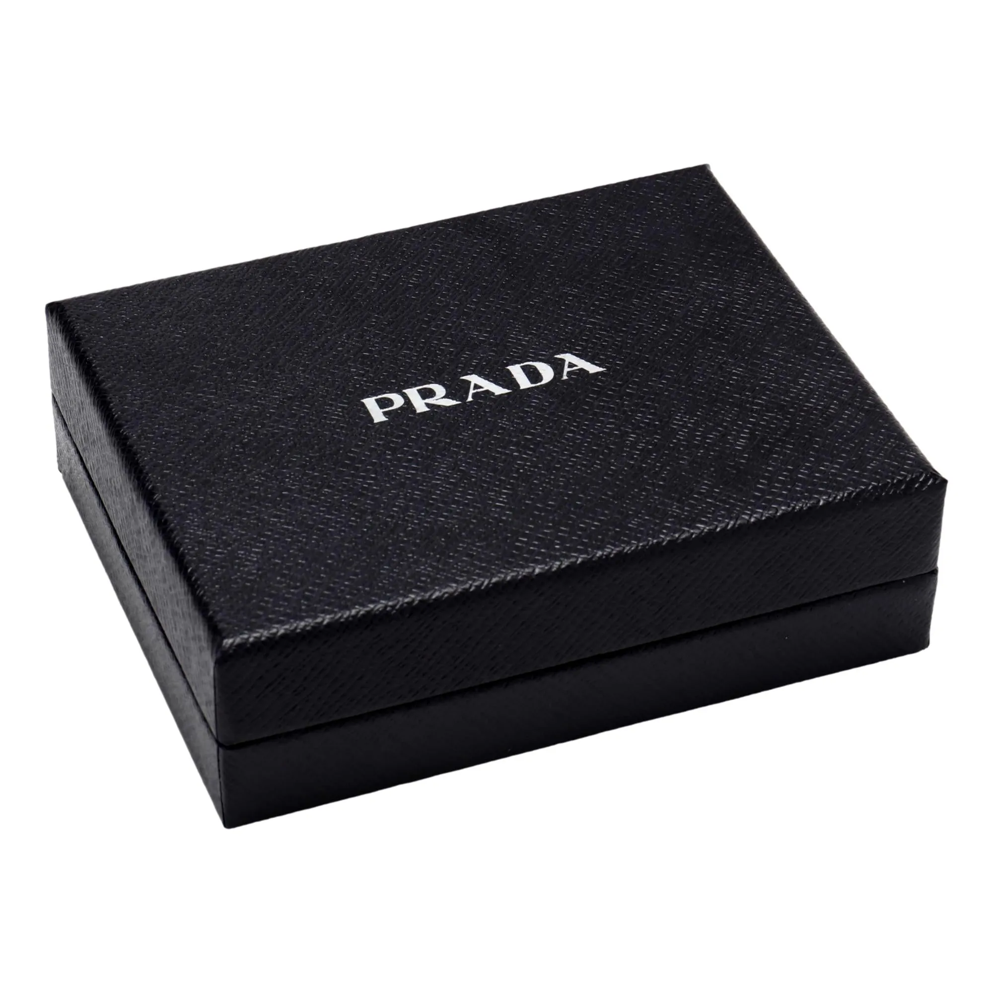 Prada Black Vitello Grain Soft Calf Leather Credit Card Case Wallet