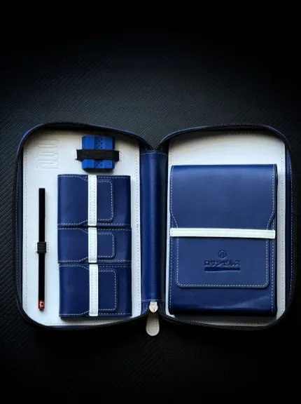 Project Carbon Cigar Case Blue White Leather (Toronto Blue)