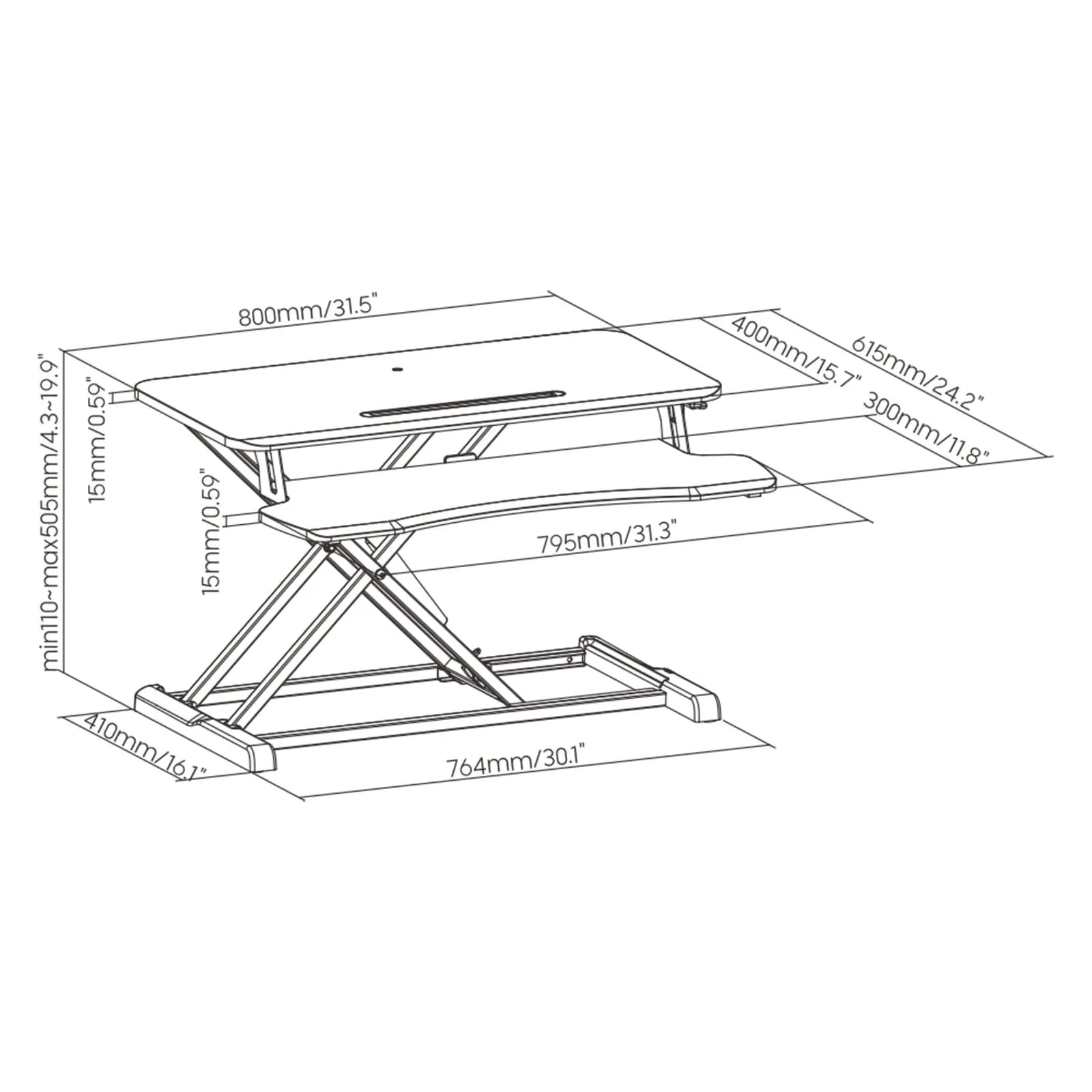 ProperAV Standing Desk Kit