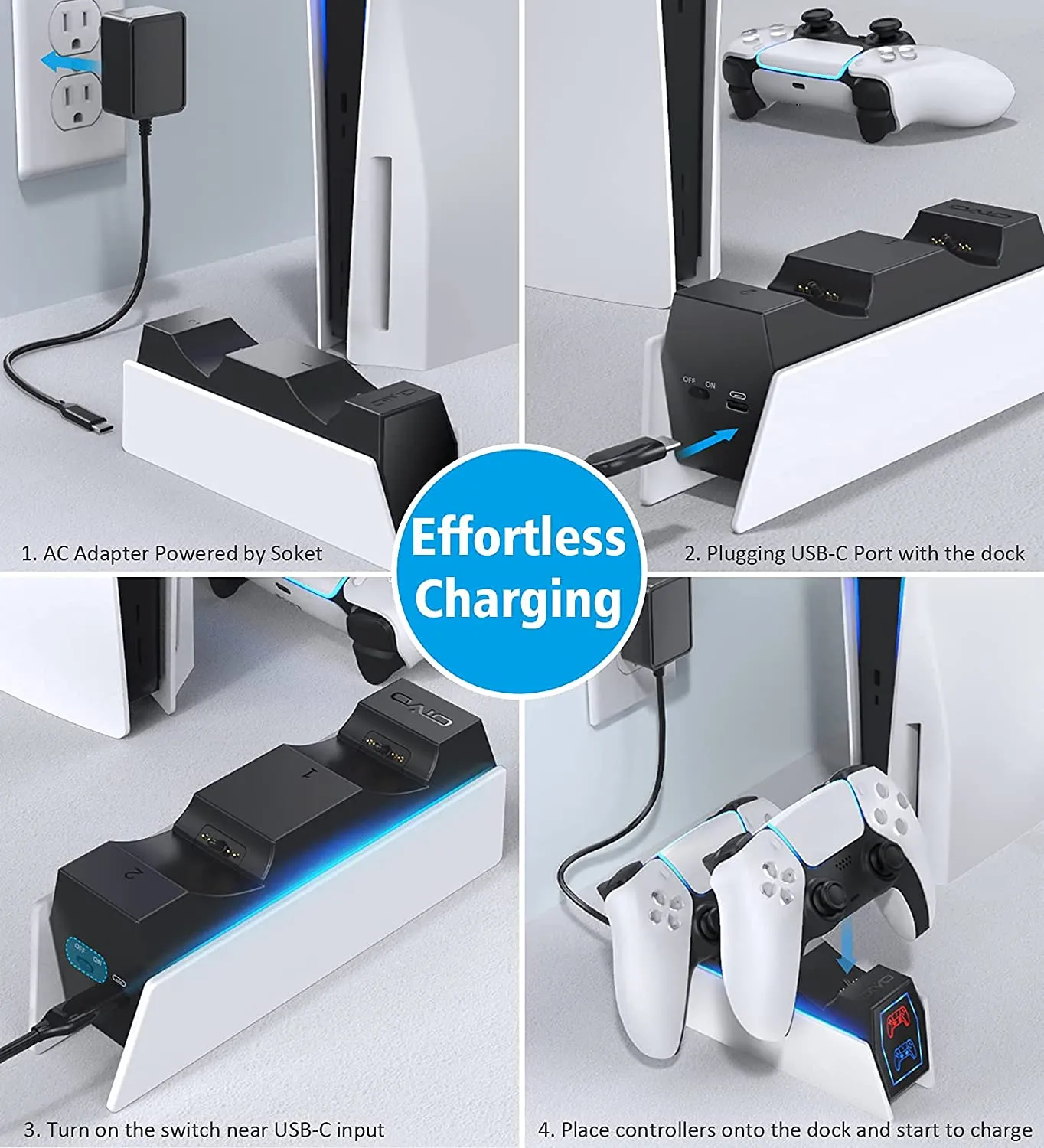 PS5 Dual Controller Charger Docking Station | OIVO