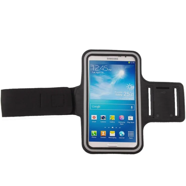 PU Sports Armband Case with Earphone Hole for Galaxy Mega 6.3 / i9200, Below 6.3 inch Phones(Black)