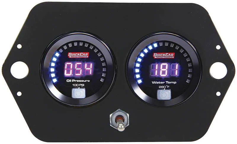 QuickCar Digital Open Wheel 2 Gauge Panel - OP/WT