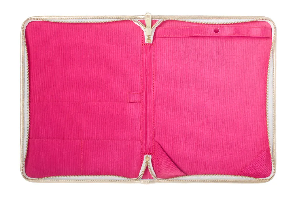 Quincy iPad Case, Gold   Fuchsia