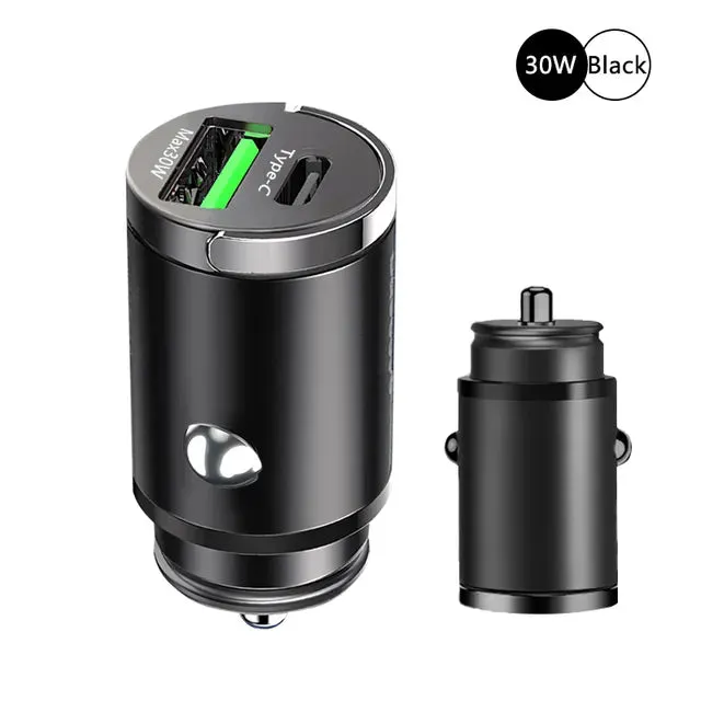 "Ultimate Fast Charging Car Charger: 100W Mini Car Charger Lighter for iPhone, Samsung, Xiaomi, Huawei - QC3.0 & PD USB Type C Compatible!"