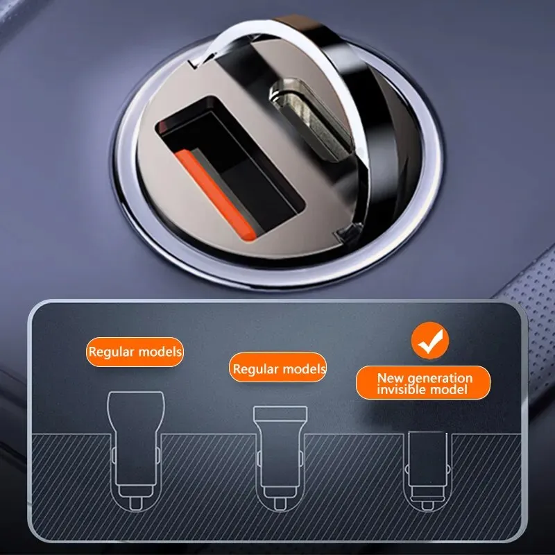 "Ultimate Fast Charging Car Charger: 100W Mini Car Charger Lighter for iPhone, Samsung, Xiaomi, Huawei - QC3.0 & PD USB Type C Compatible!"