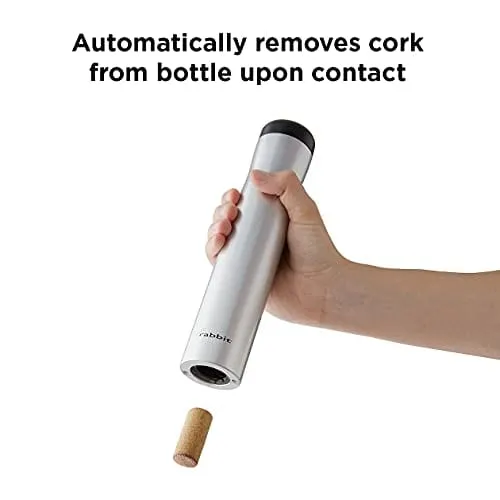 Rabbit Automatic Electric Corkscrew Wine Bottle Opener, One Size, Silver