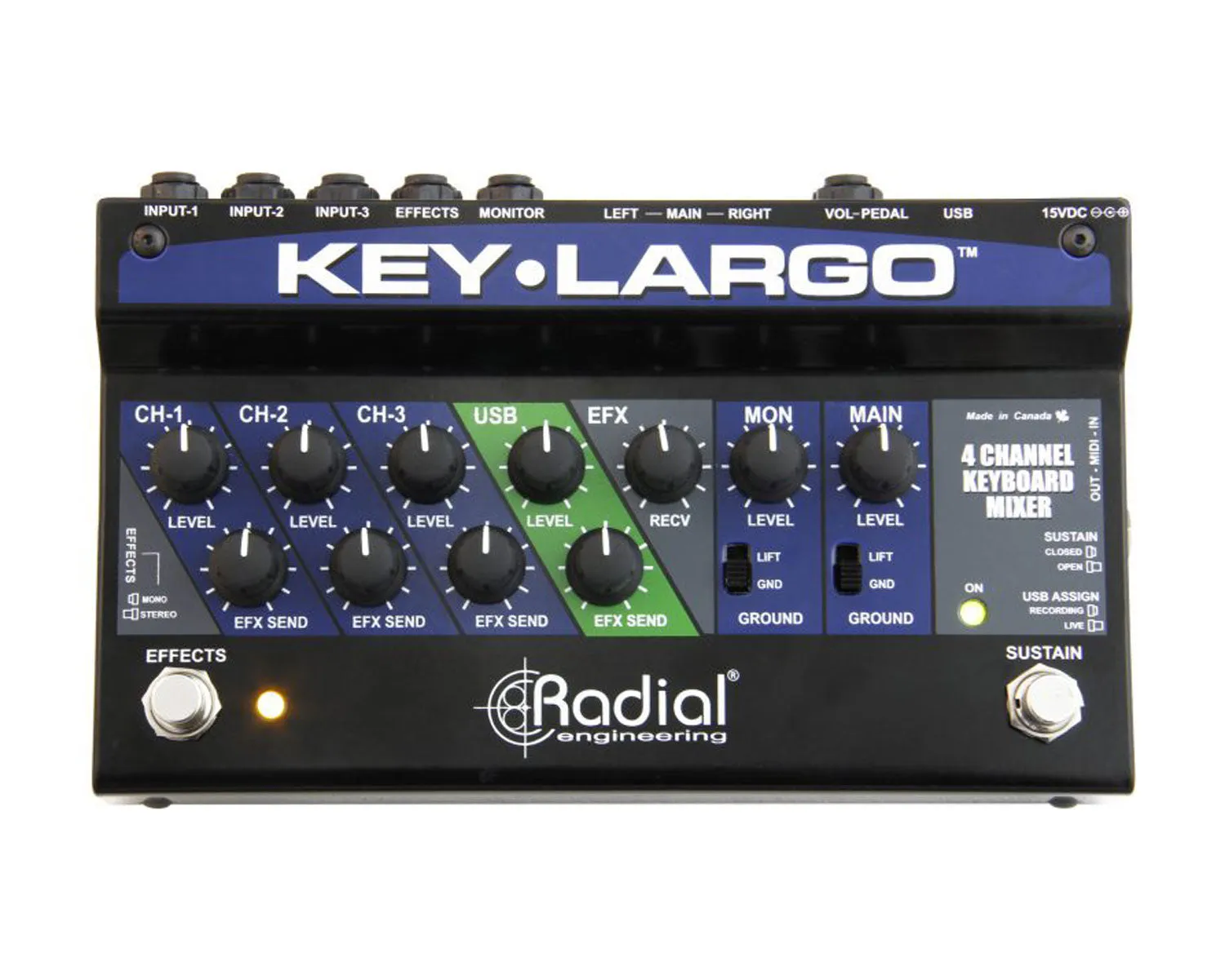 Radial Key-Largo Keyboard Mixer USB DI