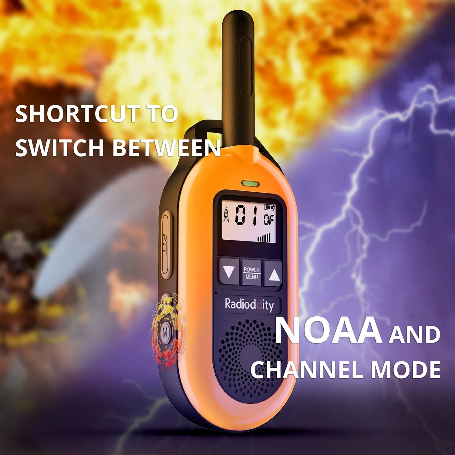 Radioddity FS-T2 / PR-T2 [1 Pair] | NOAA | License-free | USB Charging | CTCSS/DCS