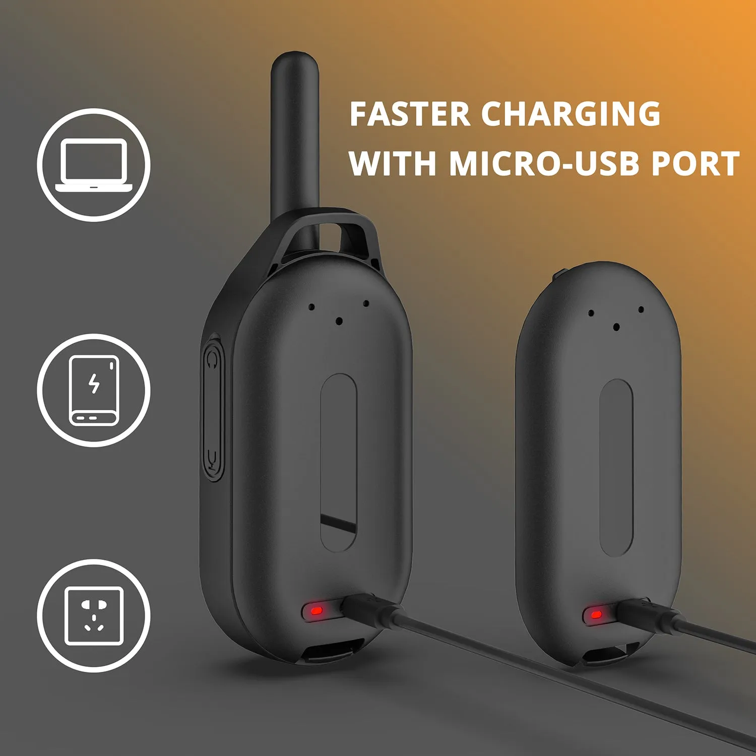 Radioddity FS-T2 / PR-T2 [1 Pair] | NOAA | License-free | USB Charging | CTCSS/DCS