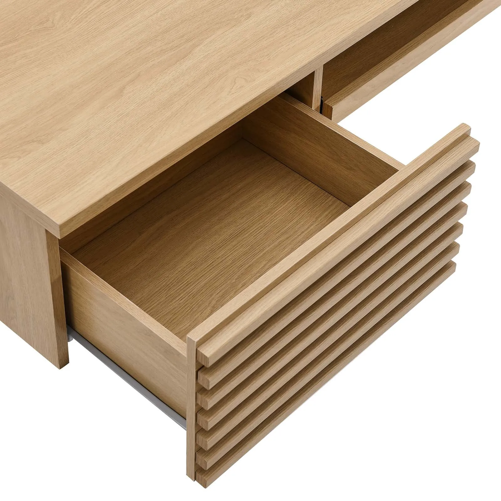 Render Wall Mount Wood Office Desk Oak EEI-5865-OAK