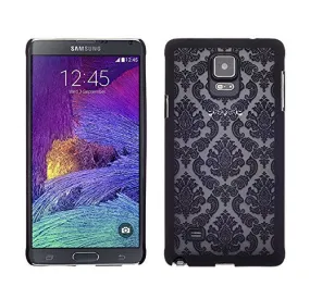 Samsung Galaxy Note 4 Case, Ultra Slim Damask Vintage Hard Case Cover for Galaxy Note 4 - Black