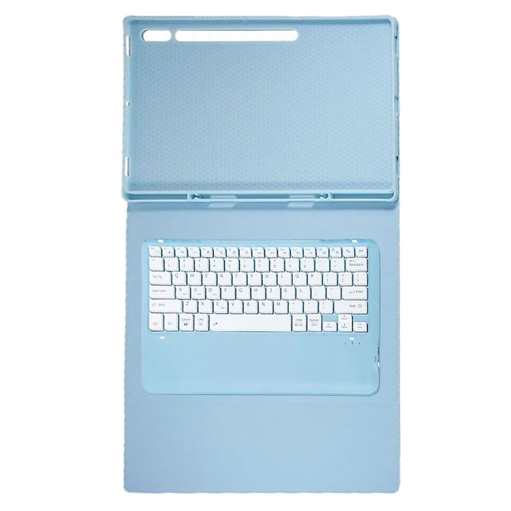 Samsung Galaxy Tab S9 Ultra leather case with detachable Bluetooth keyboard Keyboard   S-Pen holder (QWERTY) - Light blue