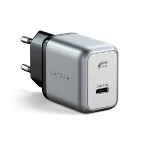 Satechi USB-C 30W PD Vægoplader inkl. 100W USB-C til USB-C Kabler 25cm & 2m - Space Grey