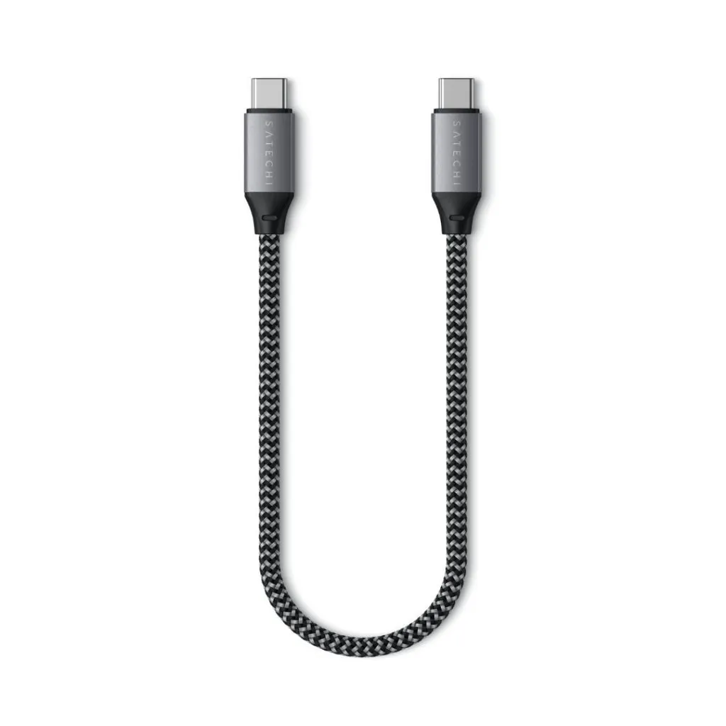 Satechi USB-C 30W PD Vægoplader inkl. 100W USB-C til USB-C Kabler 25cm & 2m - Space Grey