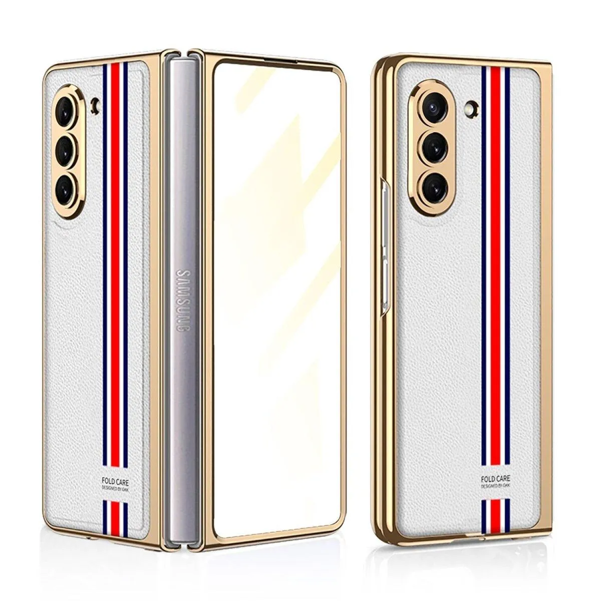 Sceptri Luxury Electroplated Leather Case For Galaxy Z Fold With 9H Tempered Film