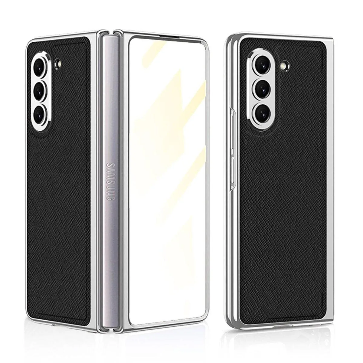 Sceptri Luxury Electroplated Leather Case For Galaxy Z Fold With 9H Tempered Film