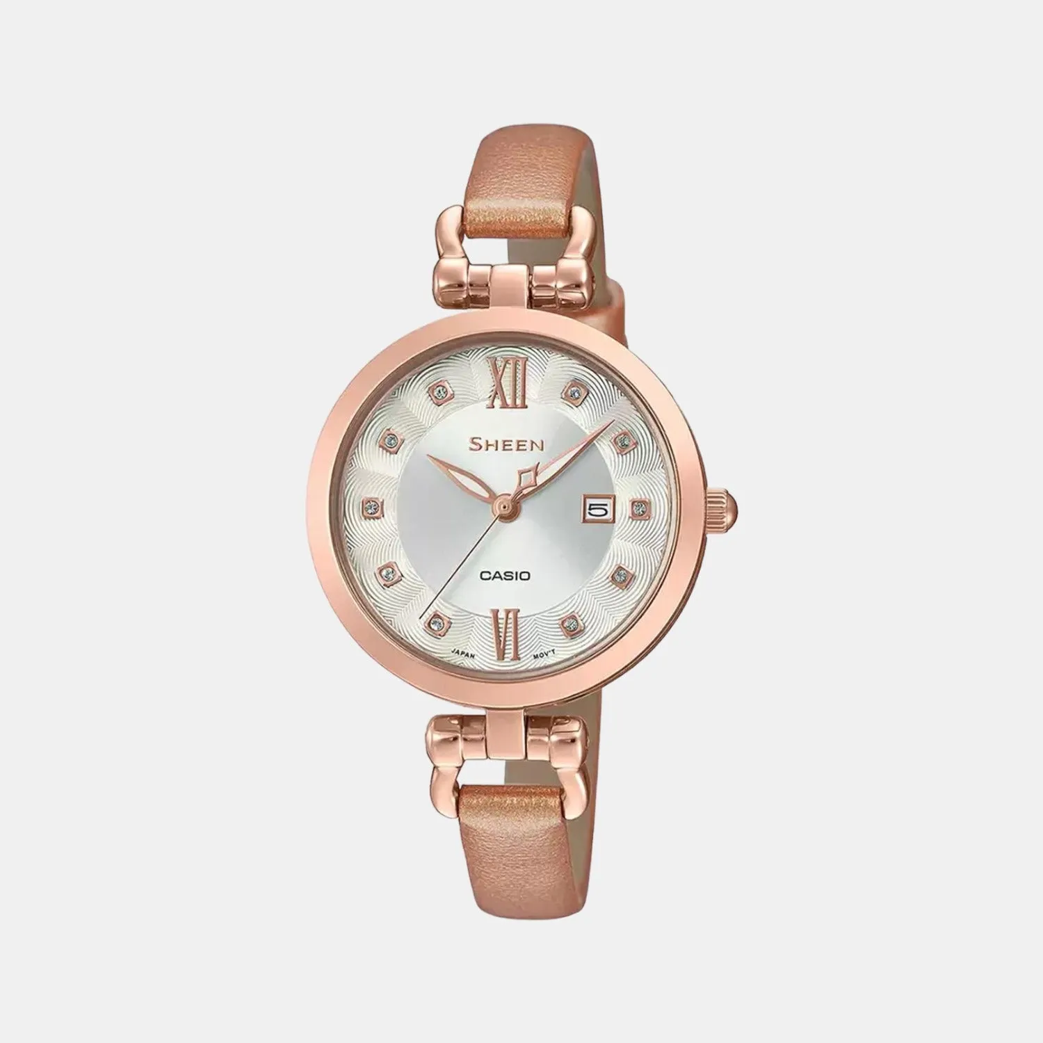 Sheen Women's Analog Leather Watch SX259 - SHE-4055PGL-7BUDF