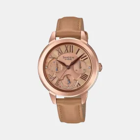 Sheen Women's Chronograph Leather Watch SH216 - SHE-3059PGL-5AUDR