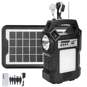 SMAXPro™ Portable Solar Power Station: MP3/FM Speaker, USB Power, Flashlight