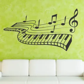 StickMe 'Music Note Keyboard - Decorative - Creative - Colorful - Wall Sticker ' -SM362 (Multi Colour, Vinyl - 100cm X 60 cm)