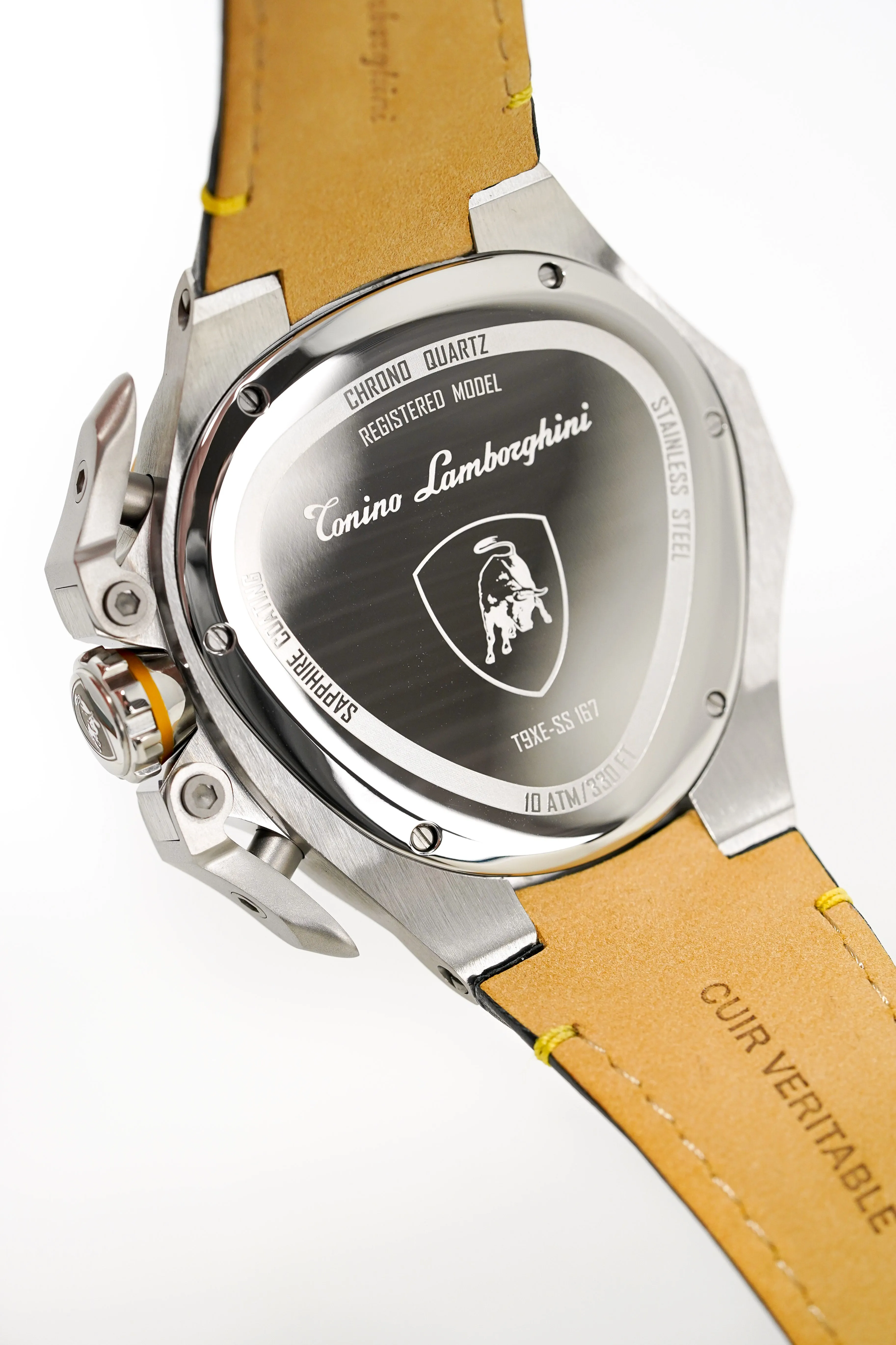 Tonino Lamborghini Spyder X Chronograph Watch Date Steel Yellow T9XE-SS