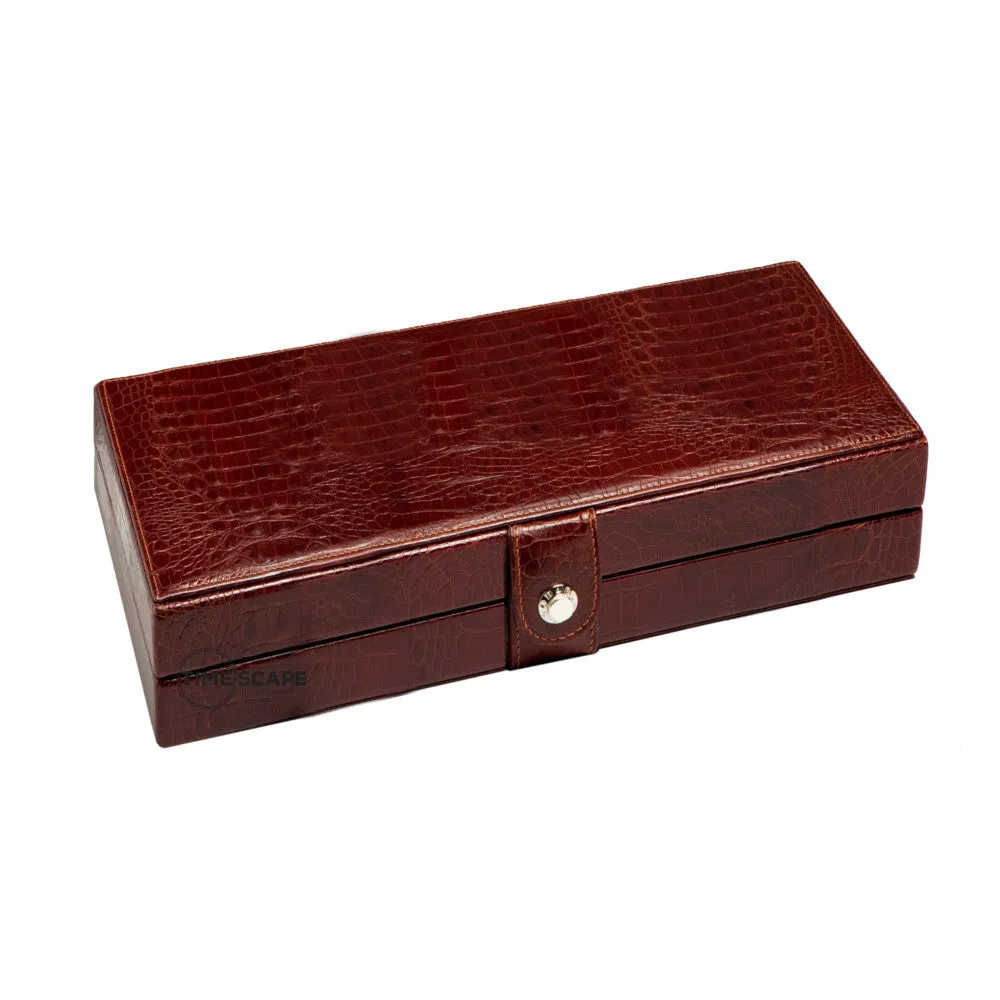 UNDERWOOD (LONDON) - 4-Unit Croco Watch Box  | UN234/CBRW