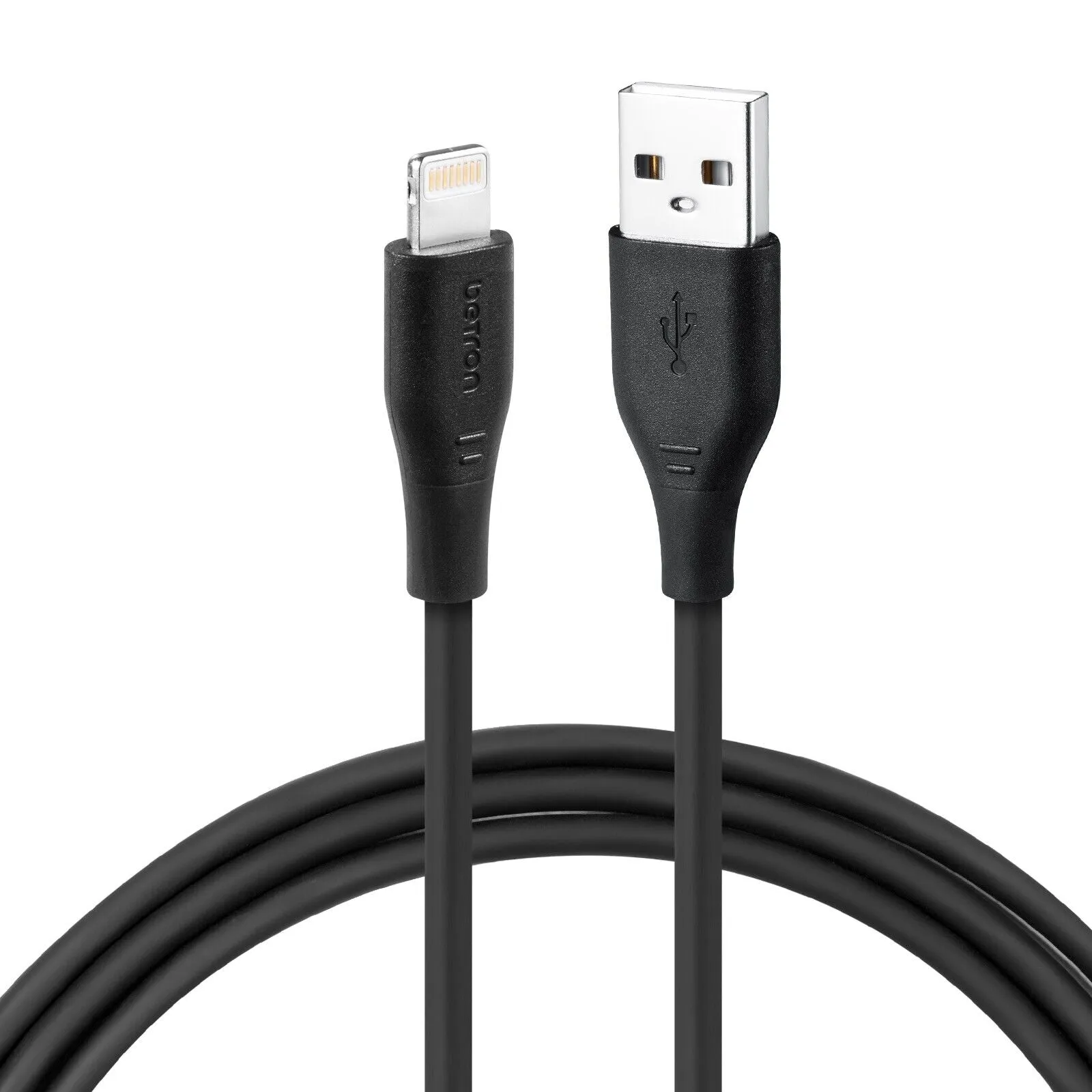 USB A to 8 Pin, iPhone Charger Cable Fast Data Sync - 0.5 m, 1 m, 2 m, Black or White