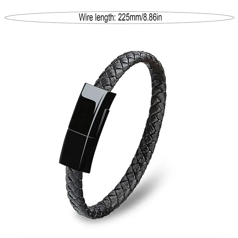 USB Leather Charging Braided Bracelets