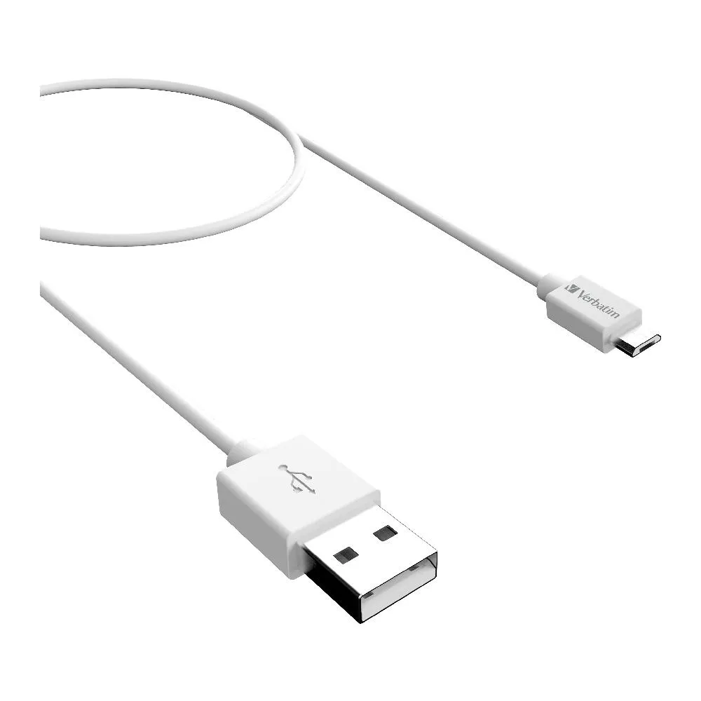 Verbatim Essentials Charge & Sync Micro USB Cable 1mt - White