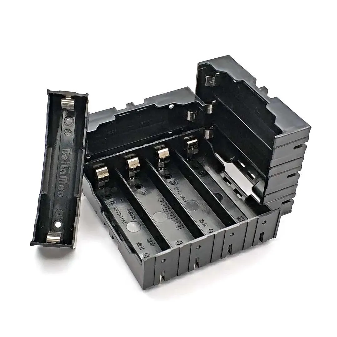 Versatile ABS 18650 Battery Holder Cases for DIY Power Banks - 1 to 4 Slot Options