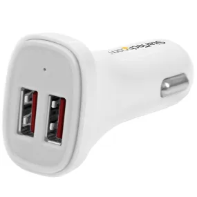 White Dual Usb Car Charger