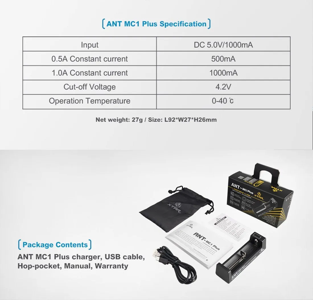 Xtar ANT MC1 Plus Li-ion Battery Charger